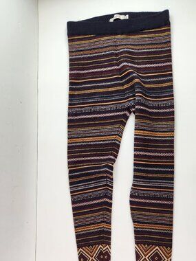 Twik by Simons Striped Knit Leggings Size XS Boho Colorful Geometric